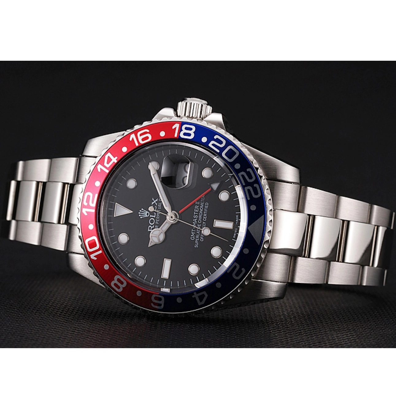 Best AAA Replica Sites Case Stainless GMT Steel Rolex Black Swiss Pepsi Dial And Bracelet II Master 1453751 Bezel 0817